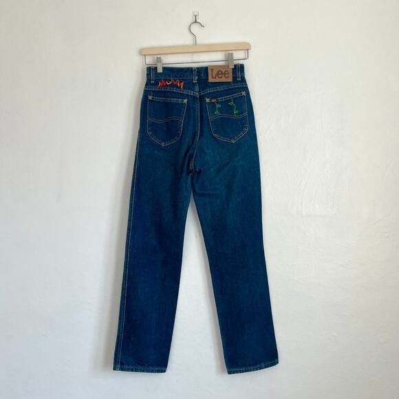 Lee – Vintage Custom Embroidered Straight Leg Jeans - Picture 2 of 8